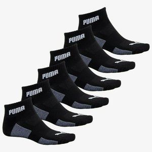 Puma Men's Quarter Crew Socks L 6 Pack Black Sport